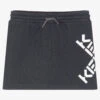 KENZO KIDS Girls Grey Cotton Logo Skirt
