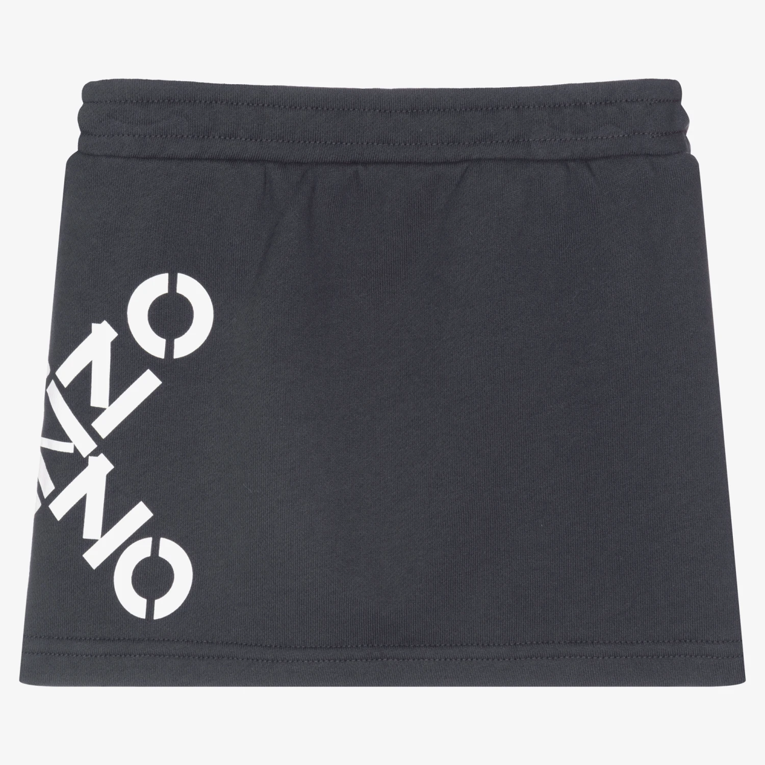 KENZO KIDS Girls Grey Cotton Logo Skirt 2 KENZO KIDS Girls Grey Cotton Logo Skirt - Image 2