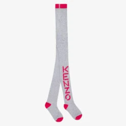 KENZO KIDS Girls Grey Cotton Logo Tights
