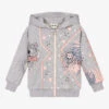 KENZO KIDS Girls Grey Cotton Zip-Up Top