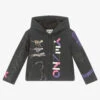 KENZO KIDS Girls Grey Logo Zip-Up Top
