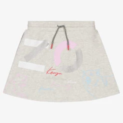 KENZO KIDS Girls Grey Multi Iconics Skirt