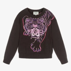 KENZO KIDS Girls Grey Tiger Sweater