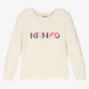 KENZO KIDS Girls Ivory Logo Sweater