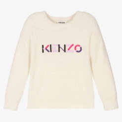 KENZO KIDS Girls Ivory Logo Sweater