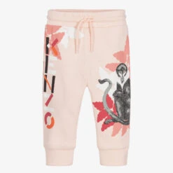 KENZO KIDS Girls Pink Cotton Joggers