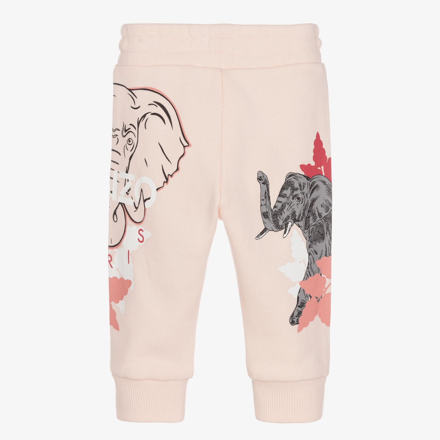 KENZO KIDS Girls Pink Cotton Joggers 2 KENZO KIDS Girls Pink Cotton Joggers - Image 2