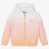 KENZO KIDS Girls Pink Cotton Logo Zip-Up Hoodie
