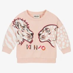 KENZO KIDS Girls Pink Cotton Sweatshirt