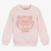 KENZO KIDS Girls Pink Cotton Tiger Sweatshirt