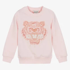 KENZO KIDS Girls Pink Cotton Tiger Sweatshirt
