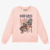 KENZO KIDS Girls Pink Embroidered Logo Sweatshirt