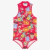 KENZO KIDS Girls Pink Graphic Zip-Up Swimsuit