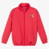 KENZO KIDS Girls Pink Jersey Zip-Up Top