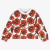 KENZO KIDS Girls Red Cotton Poppy Logo Sweatshirt