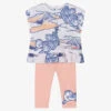 KENZO KIDS Girls White & Pink Cotton Leggings Set