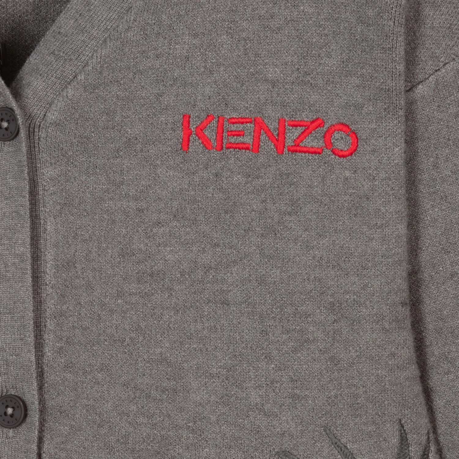 KENZO KIDS Grey Elephant Knit Cardigan 3 KENZO KIDS Grey Elephant Knit Cardigan - Image 3