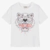 KENZO KIDS White Cotton Tiger T-Shirt