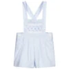 Kidiwi Blue Cotton Smocked Dungarees