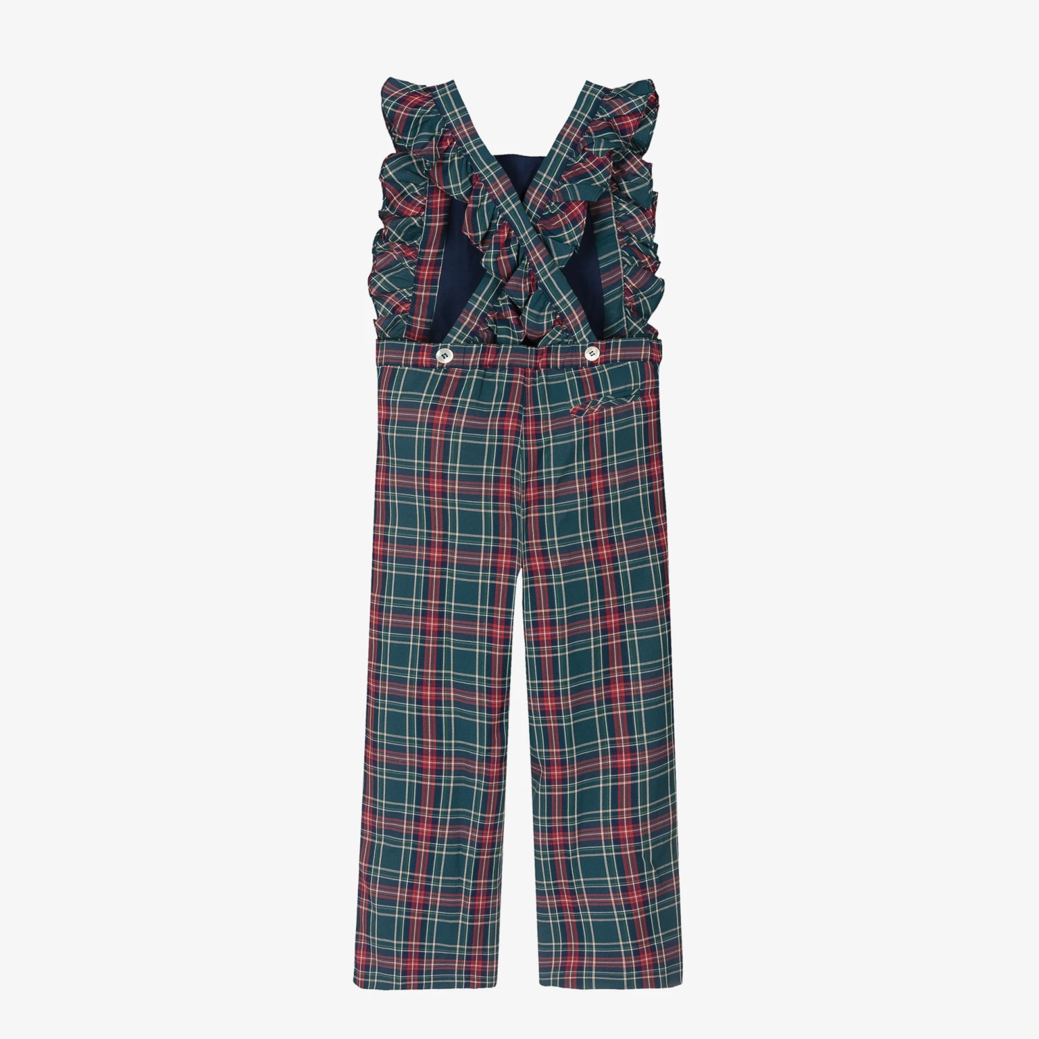 Kidiwi Girls Green Tartan Dungarees 3 Kidiwi Girls Green Tartan Dungarees - Image 3