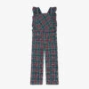 Kidiwi Girls Green Tartan Dungarees