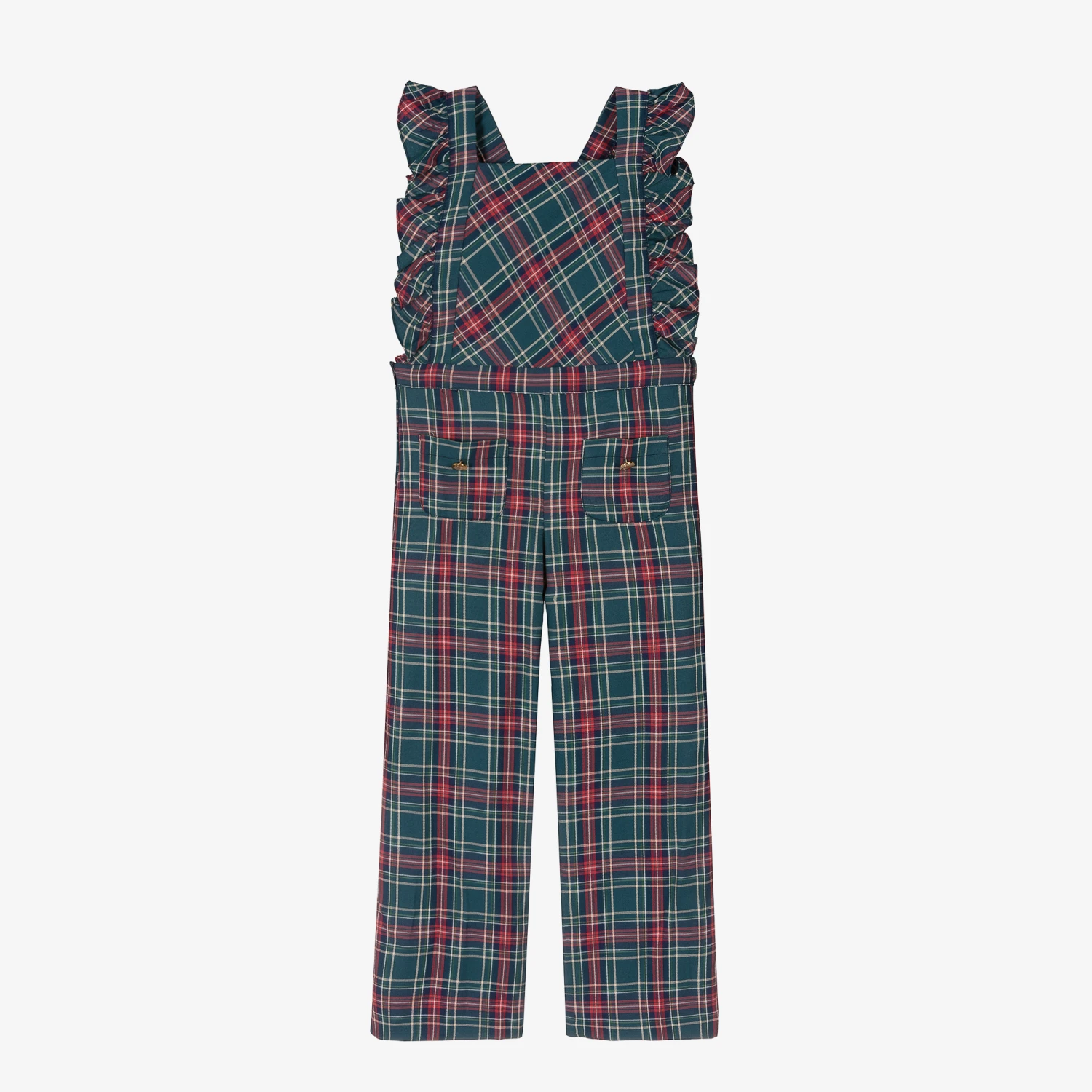 Kidiwi Girls Green Tartan Dungarees 1 Kidiwi Girls Green Tartan Dungarees