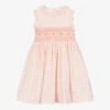 Kidiwi Girls Pink Smocked Cotton Gingham Dress