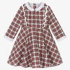Kidiwi Girls Red Cotton Tartan Dress