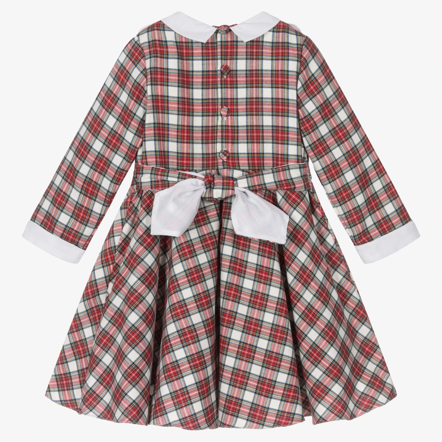 Kidiwi Girls Red Cotton Tartan Dress 2 Kidiwi Girls Red Cotton Tartan Dress - Image 2