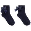 La Perla Girls Navy Blue Bow Socks