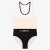 La Perla Pink & Black Logo Swimsuit