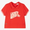 Lacoste Girls Red Cotton Polo Shirt