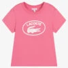 Lacoste Pink Cotton Logo T-Shirt