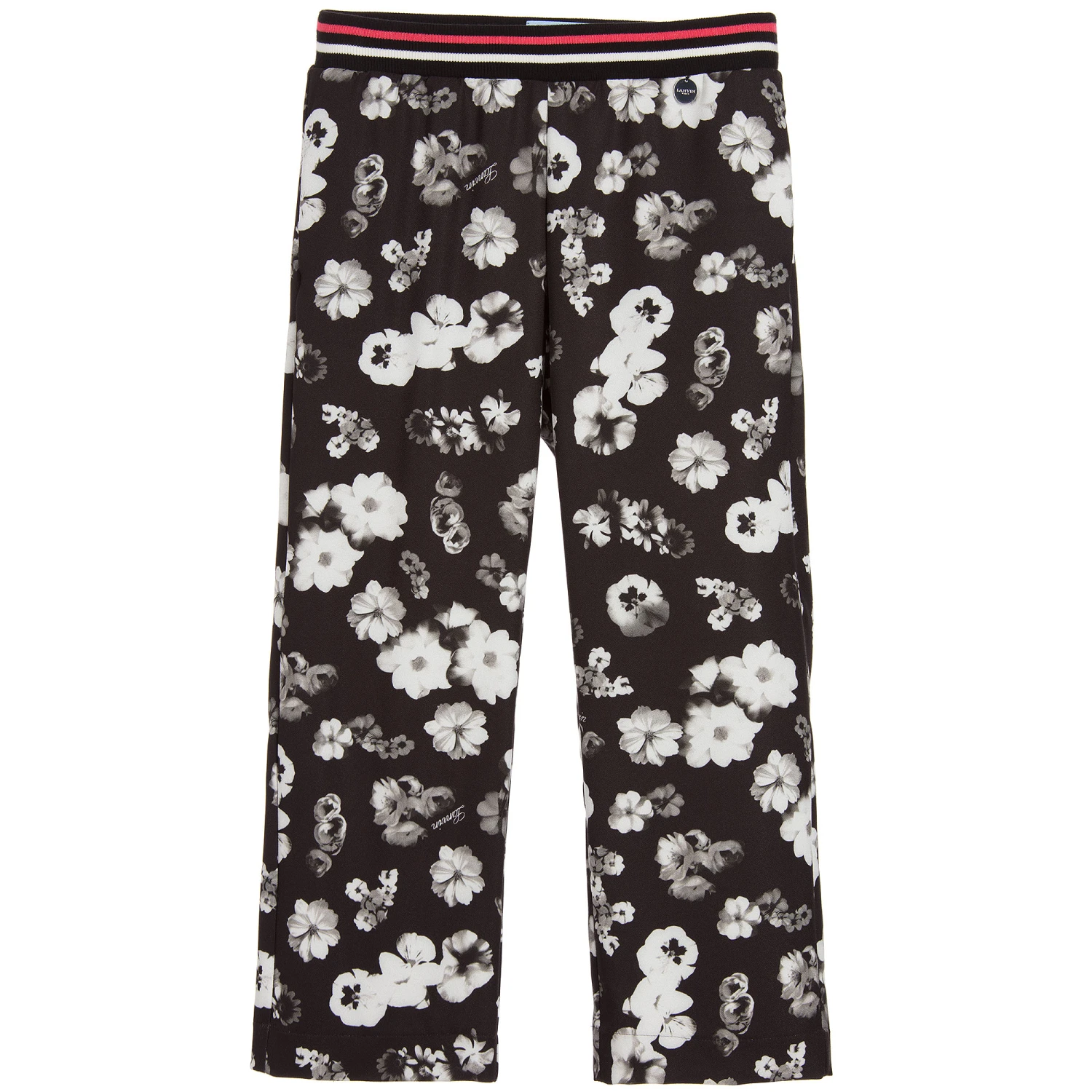 Lanvin Girls Black Floral Trousers 1 Lanvin Girls Black Floral Trousers