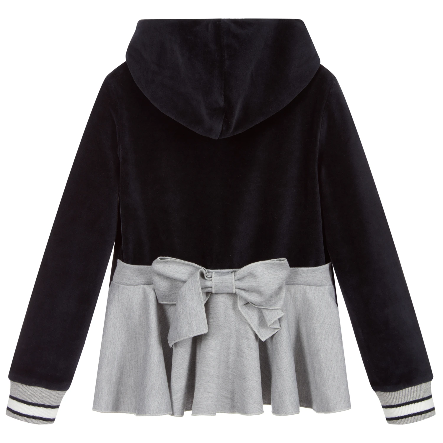 Lapin House Girls Blue Velour Zip-Up Top 2 Lapin House Girls Blue Velour Zip-Up Top - Image 2