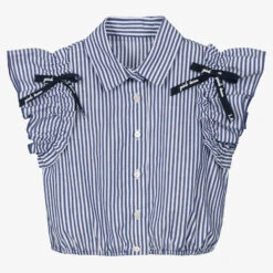 Lapin House Girls Blue & White Stripe Cotton Blouse
