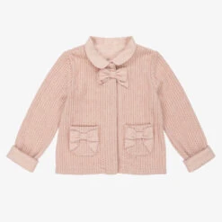 Lapin House Girls Pink Cable Knit Cardigan