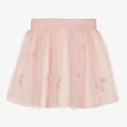 Lapin House Girls Pink Flowers Tulle Skirt