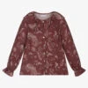 Laranjinha Girls Burgundy Viscose Blouse