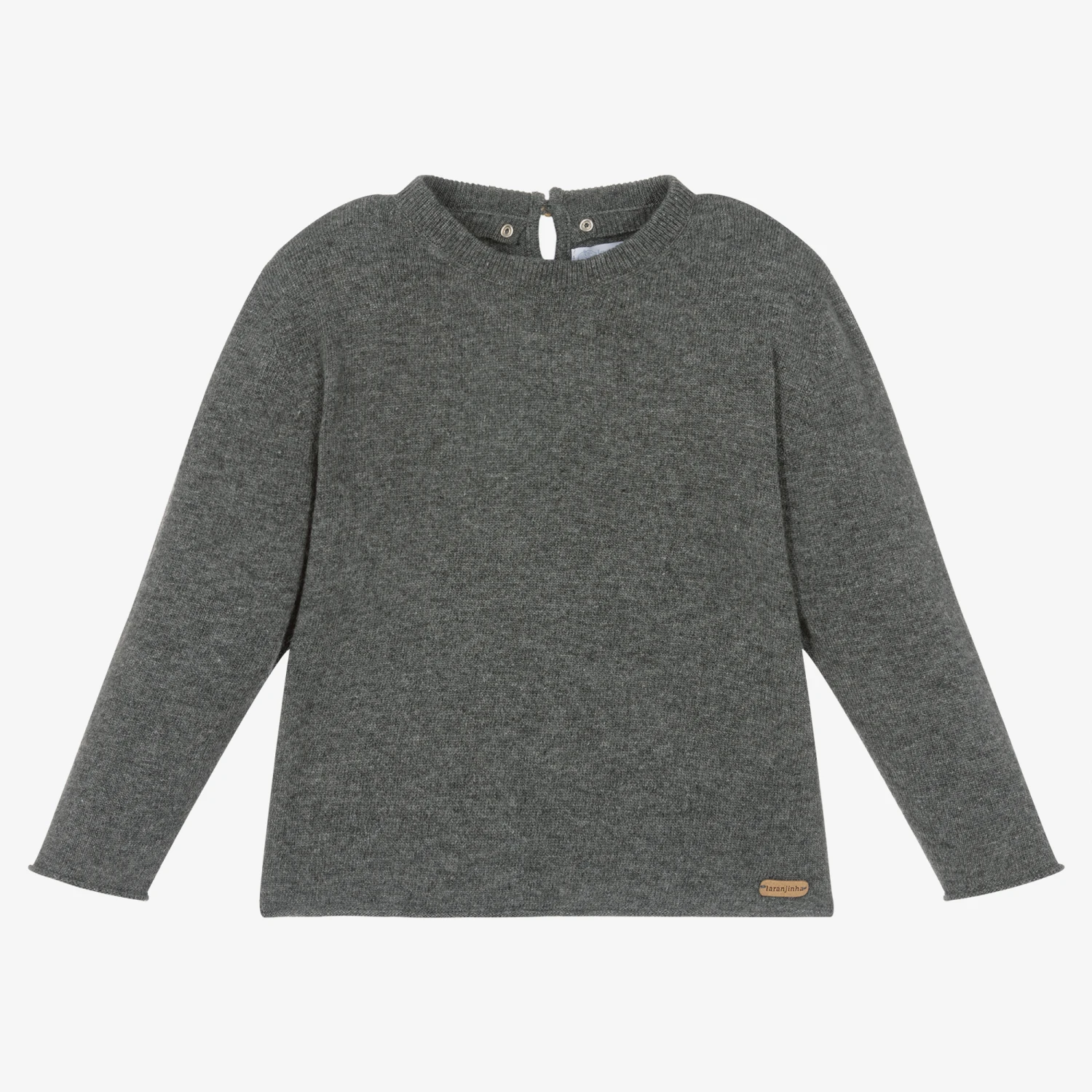 Laranjinha Girls Grey Wool Sweater 3 Laranjinha Girls Grey Wool Sweater - Image 3