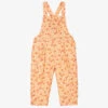 Laranjinha Girls Orange Cotton Dungarees