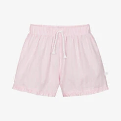 Laranjinha Girls Pink Cotton & Linen Shorts