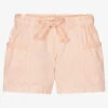 Laranjinha Girls Pink Cotton Shorts