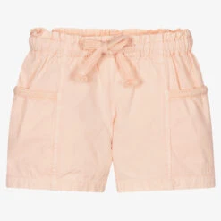 Laranjinha Girls Pink Cotton Shorts