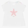 Laranjinha Girls White Cotton T-Shirt