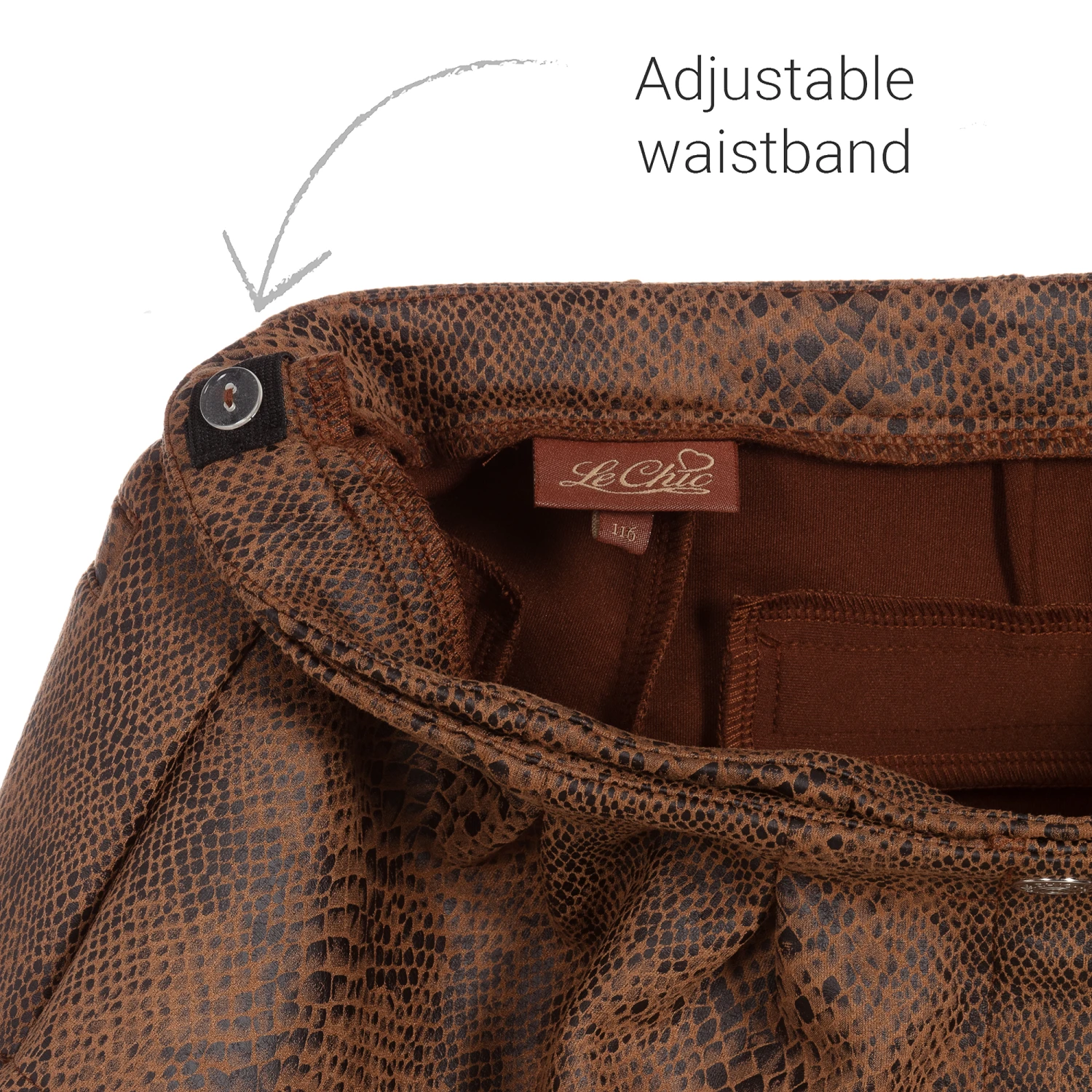 Le Chic Brown Snake Print Skort 4 Le Chic Brown Snake Print Skort - Image 4