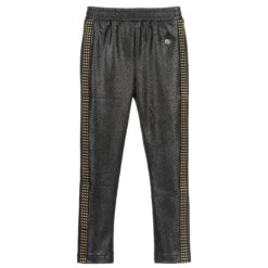 Le Chic Girls Black Glitter Trousers
