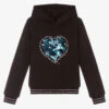 Le Chic Girls Blue Sequin Heart Hoodie