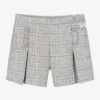 Le Chic Girls Blue Tweed Shorts