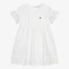 Le Chic Girls Ivory Broderie Anglaise Cotton Dress